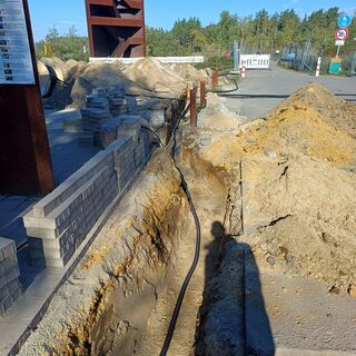 Bauvorbereitung, Erdbau, Kabeltiefbau